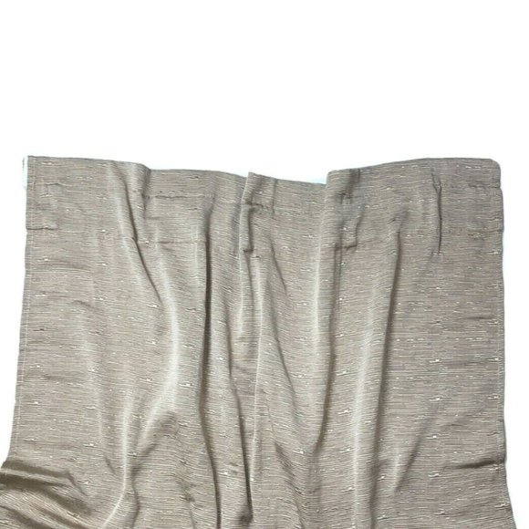 2 Textured Curtains Drapes Panels Beige Taupe - Picture 3 of 8